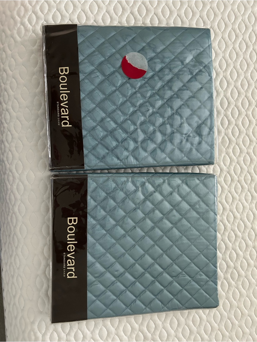 Boulevard Quilted Bed Pillow Shams Pair in Light Turqoiuse Blue
